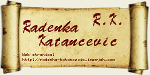 Radenka Katančević vizit kartica